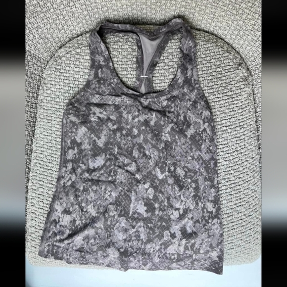 Lululemon Cool Racerback Tank Top Shorter Length Hideaway Camo Lunar Rock Multi - Picture 2 of 4